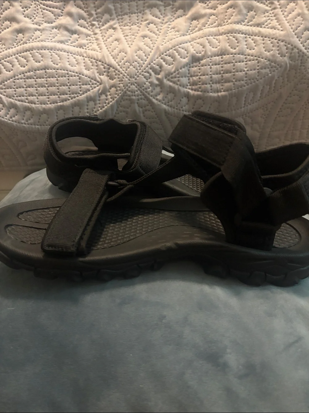 Men's Black Adjustable Strap Sandals/Water Shoes - Comfortable Everyday Wear